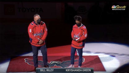 Riley drops puck