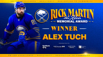 buffalo sabres alex tuch 2024-25 rick martin memorial award winner 